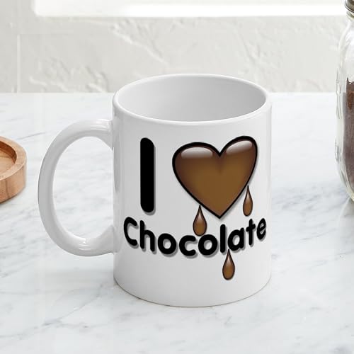 I Love Chocolate Ceramic Coffee Mug - 11 oz (325 ml)