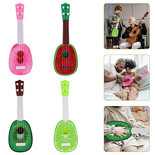 NUOBESTY 4pcs Mini Ukulele Cute Fruit Shape Small Guitar - Educational Toys for Kids, Children, Students, Adults, Beginners