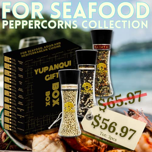 Deluxe YUPANQUI Pepper Grinder with Peppercorns for Seafood