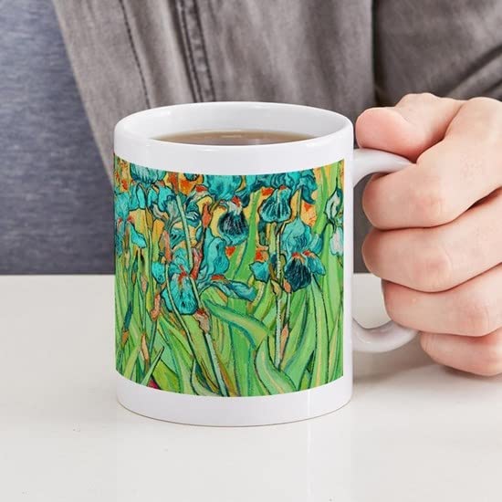 Van Gogh Teal Iriases 11oz Ceramic Cafe Mug