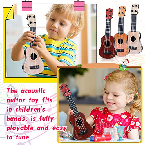 Kids Toy Guitar Ukulele for Toddlers - 6 Pcs Mini Size Beginner Musical Instrument