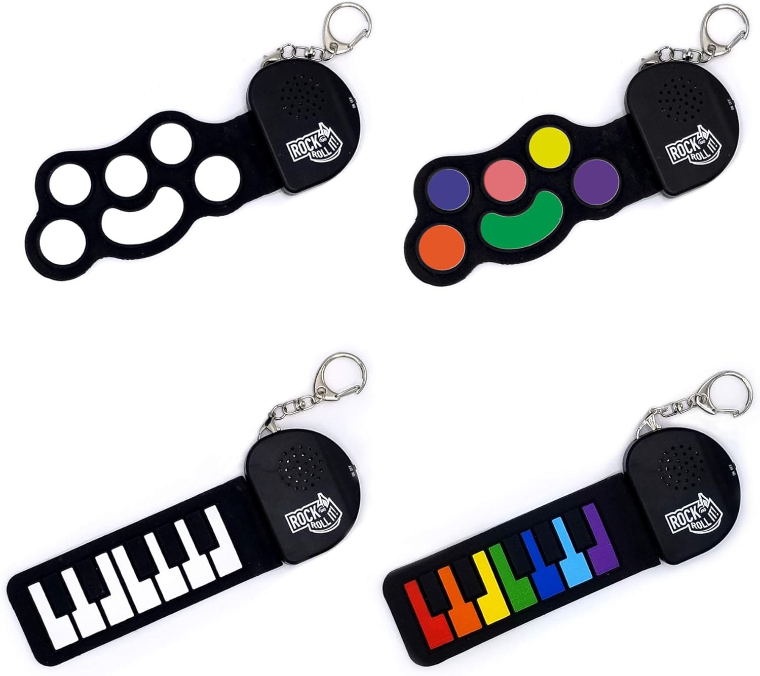 Micro Rainbow Piano Keychain: Playable Anywhere! Mini Color Finger Piano Pad