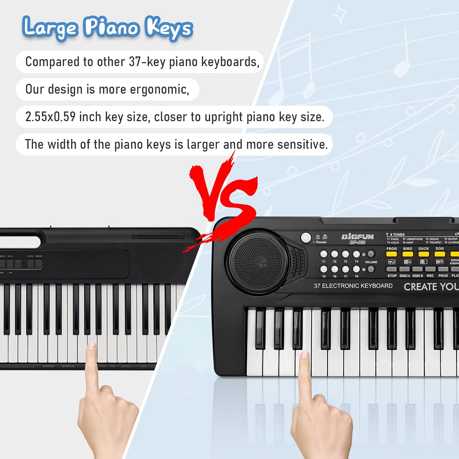 Kids 37-Key Electronic Piano Keyboard for Boys Girls, Portable Musical Instrument Gift for Children Beginner