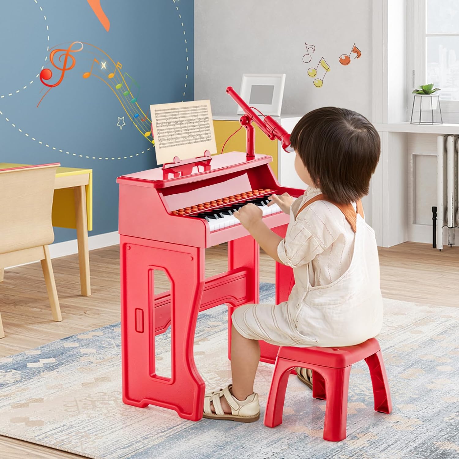 Costzon Kids 37 Key Toy Piano Keyboard with Microphone & Music Stand